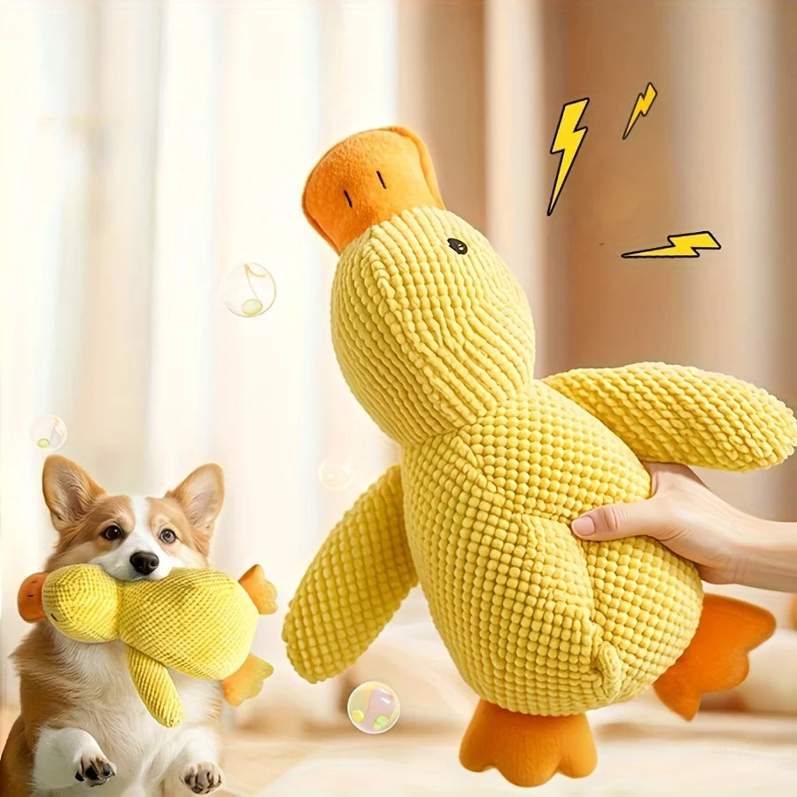 1Pcs Dog Toy Little Yellow Duck Plush Toy Self-entertaining,Bite-resistant,Teething,Sound-making Toy for Small and Medium Dogs