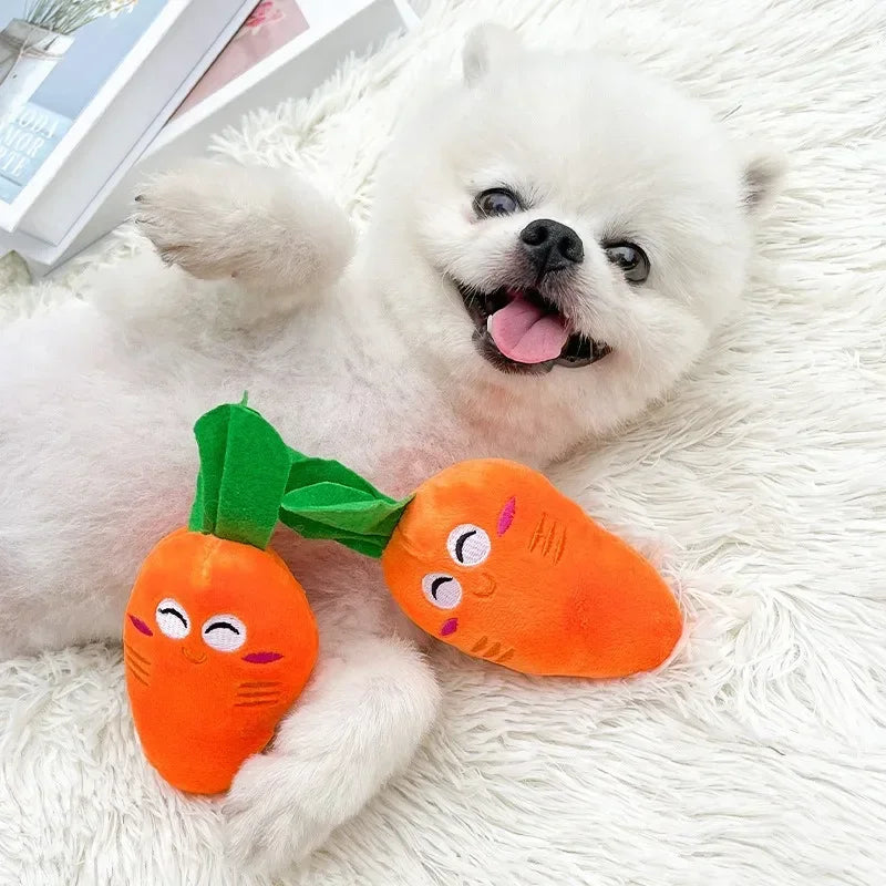 Carrot Squeak Dog Toy Delight