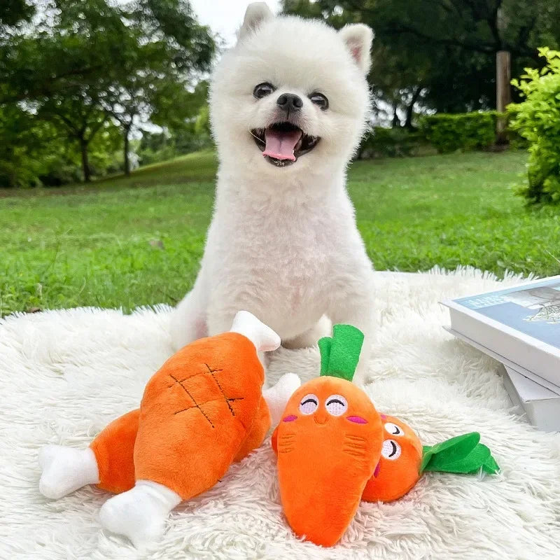 Carrot Squeak Dog Toy Delight