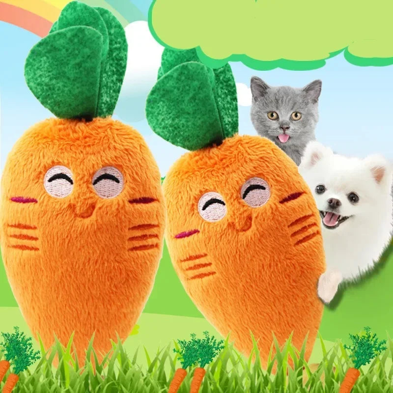 Carrot Squeak Dog Toy Delight